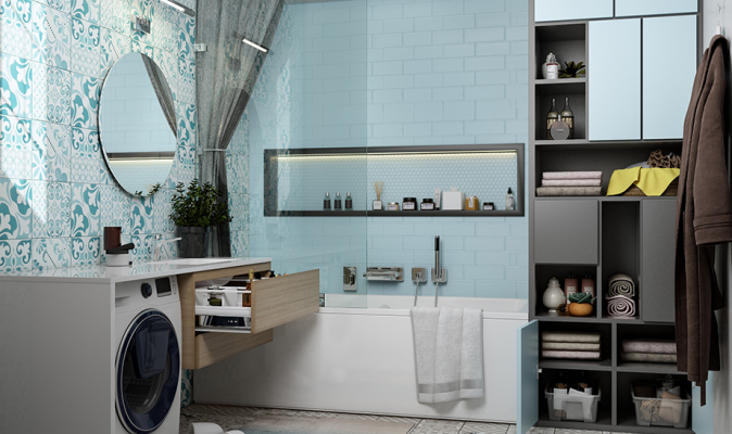 Ideas For A Mesmerizing And Modern Bathroom With Mosaic Tiles